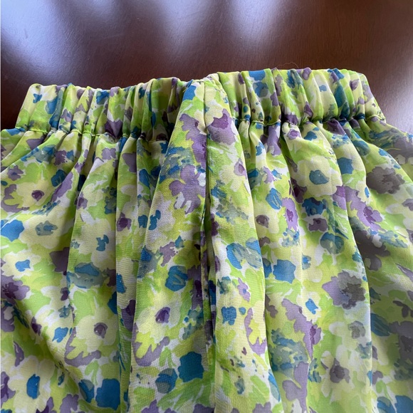 ☎️ Zara Side Ruffle Floral Mini Skirt with Pockets, lined flowy flowers billow - Picture 4 of 11